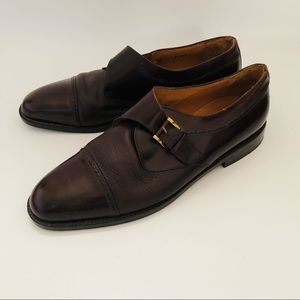 Mezlan Istanbul Brown Leather Mens  Monkstrap Captoe Slip On Shoes Size US 11 M